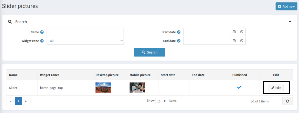 smart slider edit the existing slider picture